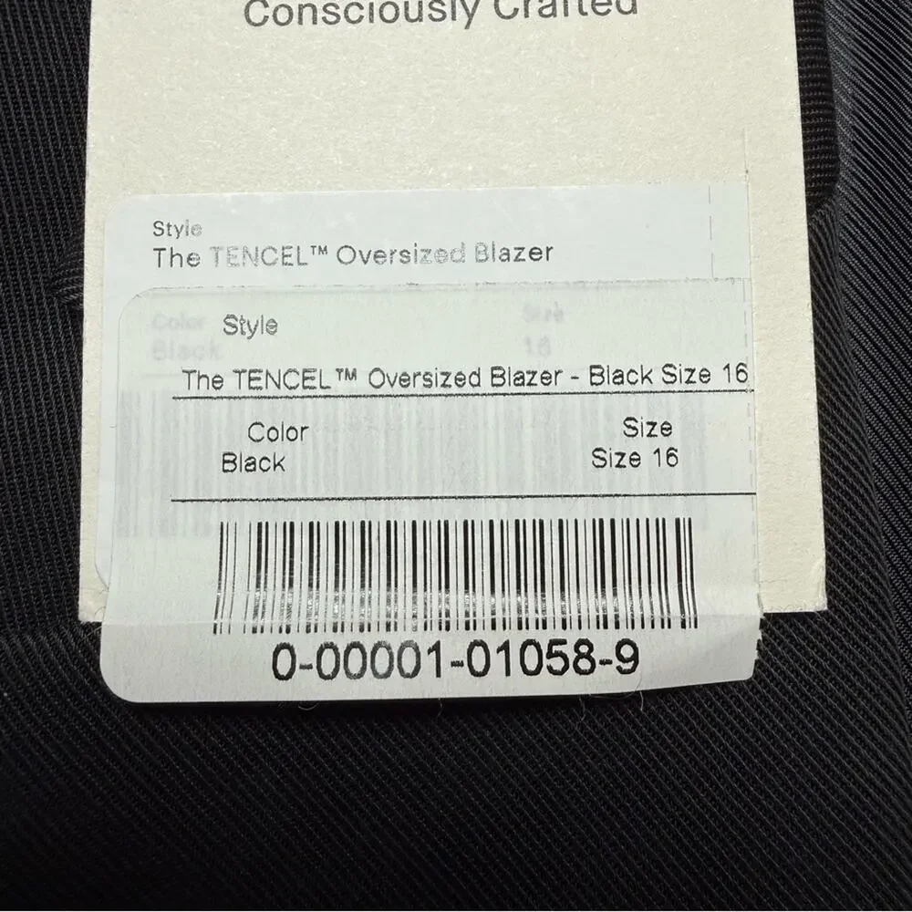 Everlane TENCEL Oversized Blazer Black Size 16 NWT Sustainable Structured - Picture 9 of 12